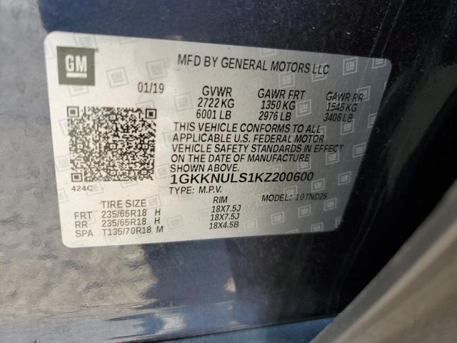2019 GMC ACADIA SLT - 1GKKNULS1KZ200600