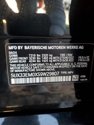 2025 BMW X7 M60I - 5UX33EM0XS9W29807