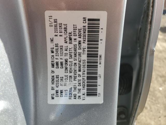 VIN 1HGCR2F37FA106255 2015 Honda Accord, LX no.12