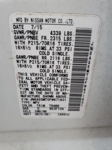 2015 NISSAN ROGUE SELE - JN8AS5MT0FW671601