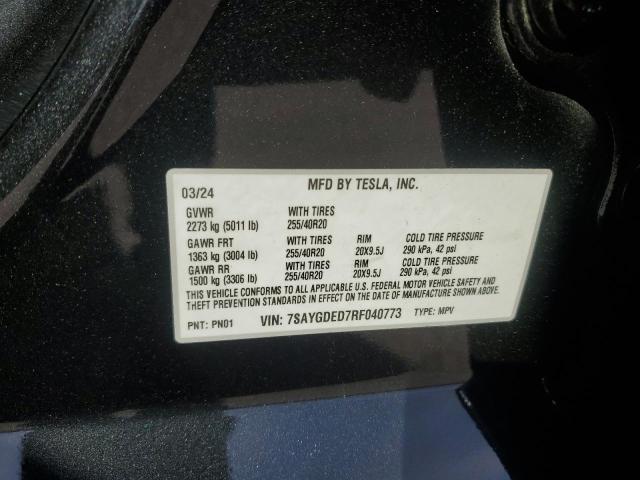 2024 TESLA MODEL Y - 7SAYGDED7RF040773