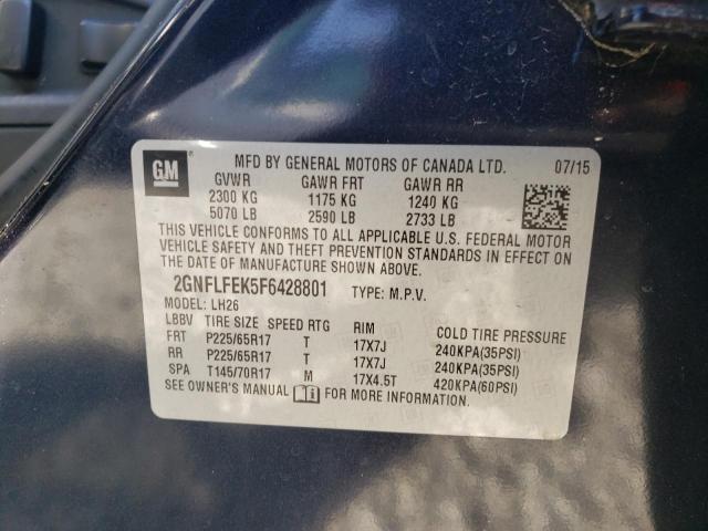 2015 CHEVROLET EQUINOX LT - 2GNFLFEK5F6428801