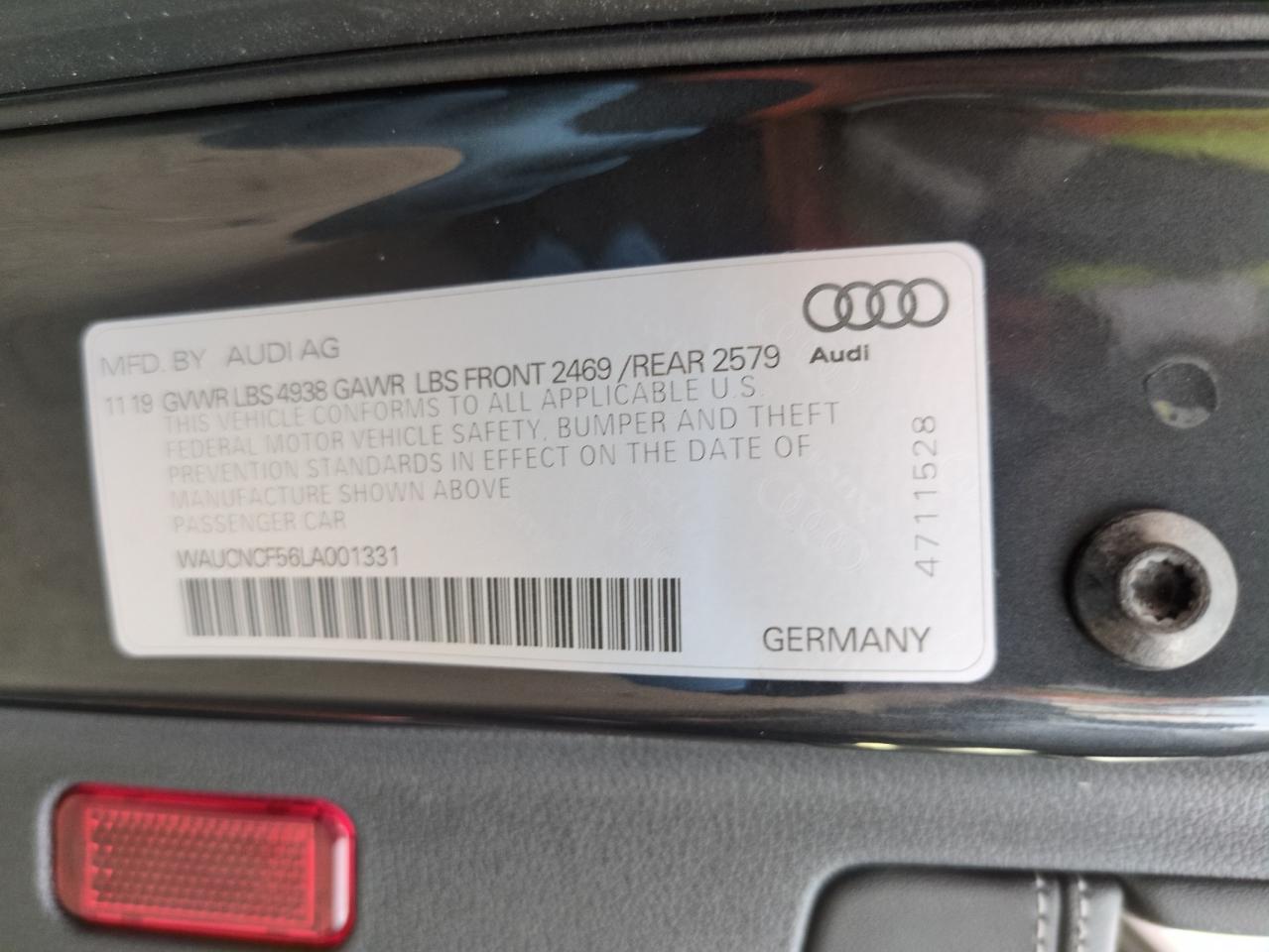 Lot #2940696397 2020 AUDI A5 PREMIUM