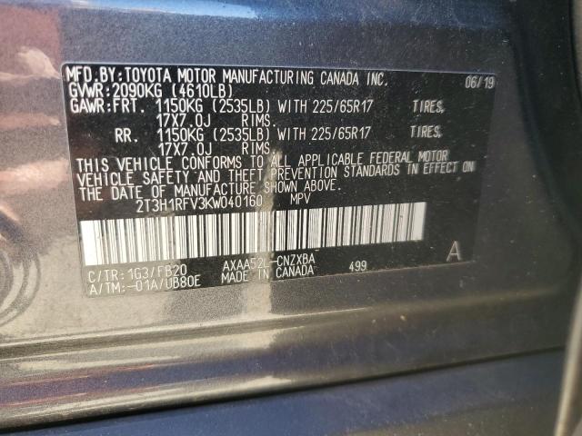 2019 TOYOTA RAV4 LE - 2T3H1RFV3KW040160