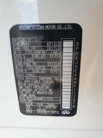 2022 INFINITI QX50 SENSO 3PCAJ5EA6NF117218