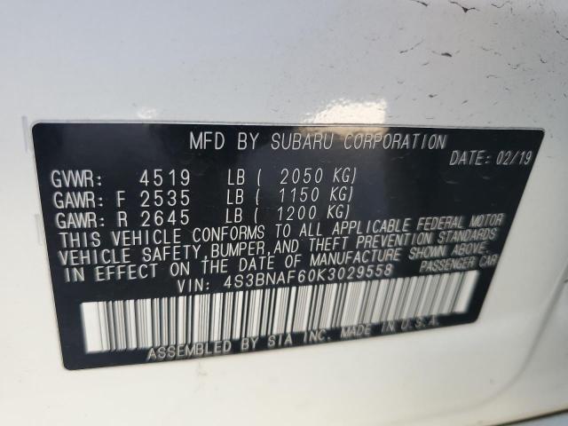 2019 SUBARU LEGACY 2.5 - 4S3BNAF60K3029558