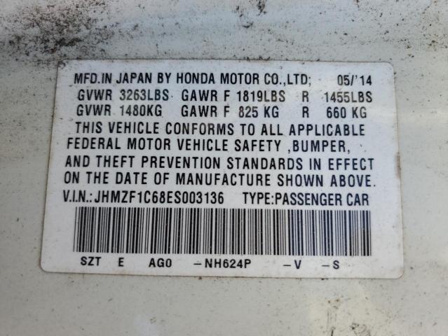 VIN JHMZF1C68ES003136 2014 Honda CR-Z, EX no.13