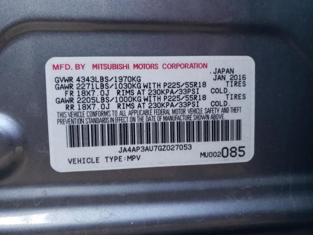 2016 MITSUBISHI OUTLANDER - JA4AP3AU7GZ027053