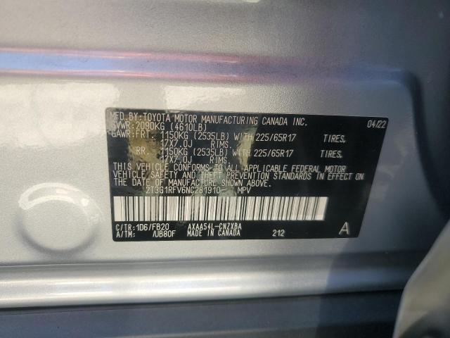 2022 TOYOTA RAV4 LE - 2T3G1RFV6NC281910