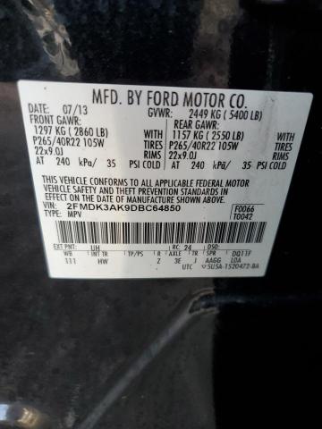 VIN 2FMDK3AK9DBC64850 2013 Ford Edge, Sport no.12