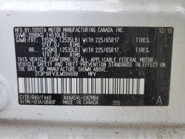 2020 TOYOTA RAV4 XLE - 2T3P1RFV3LW094698