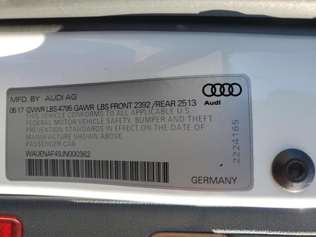 VIN WAUENAF49JN000362 2018 AUDI A4 no.12