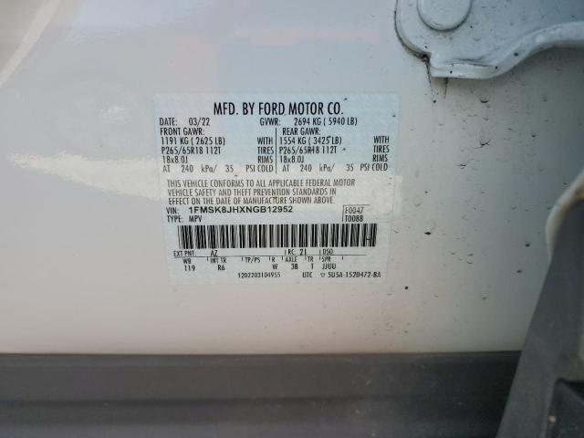 2022 FORD EXPLORER T - 1FMSK8JHXNGB12952