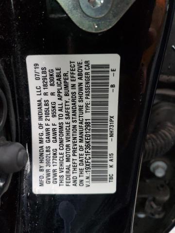 2019 HONDA CIVIC EX - 19XFC1F36KE012981