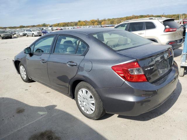 HONDA CIVIC LX 2012 gray sedan 4d gas 19XFB2F56CE095758 photo #3
