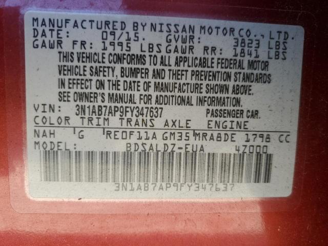 2015 NISSAN SENTRA S - 3N1AB7AP9FY347637