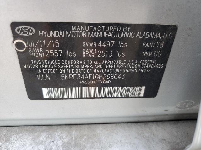 2016 HYUNDAI SONATA SPO - 5NPE34AF1GH268043