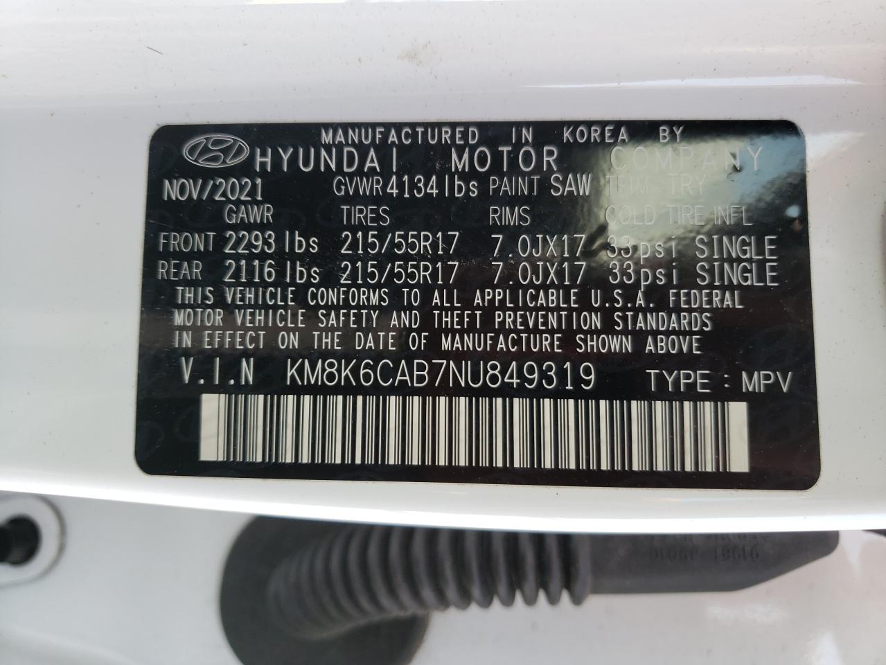 Lot #2987008792 2022 HYUNDAI KONA SEL