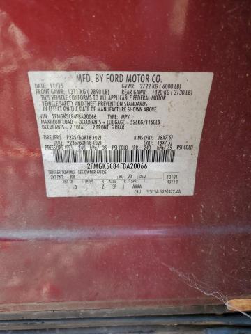 2015 FORD FLEX SEL - 2FMGK5C84FBA20066