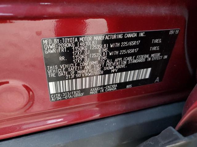 2019 TOYOTA RAV4 LE - 2T3F1RFV1KW078008