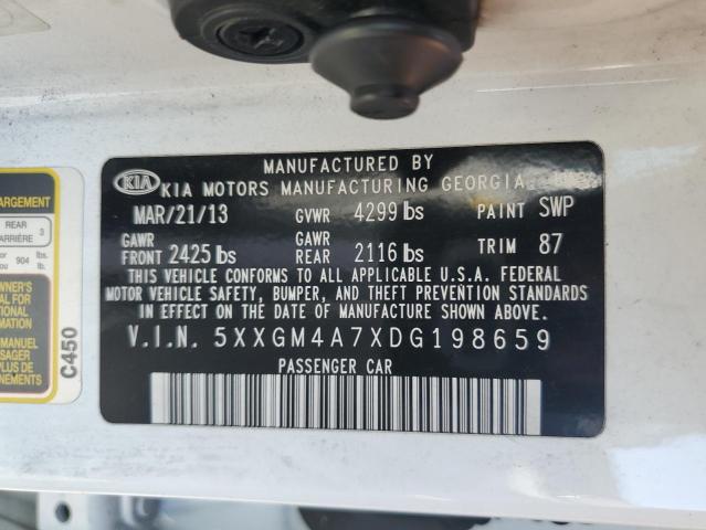 VIN 5XXGM4A7XDG198659 2013 KIA OPTIMA no.12