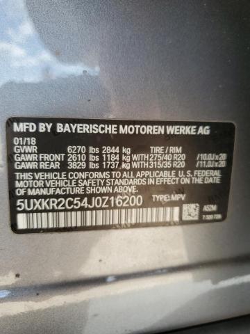 VIN 5UXKR2C54J0Z16200 2018 BMW X5, Sdrive35I no.14