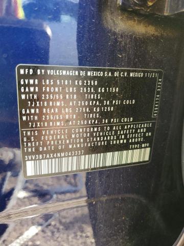 2022 VOLKSWAGEN TIGUAN SE - 3VV3B7AX4NM043337