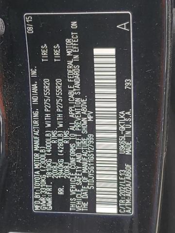2016 TOYOTA SEQUOIA LI - 5TDJY5G11GS127999