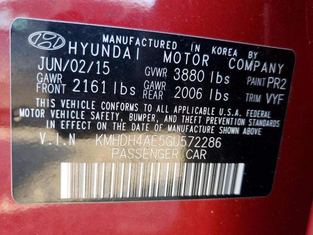 VIN KMHDH4AE5GU572286 2016 Hyundai Elantra, SE no.13