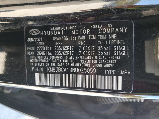 VIN KM8JBCA19NU025059 2022 Hyundai Tucson, Blue no.14