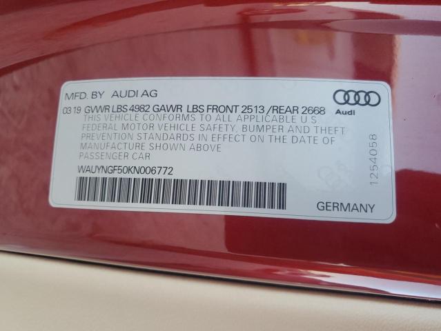 VIN WAUYNGF50KN006772 2019 Audi A5, Premium Plus no.13