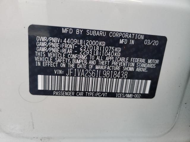 2020 SUBARU WRX STI - JF1VA2S61L9818438