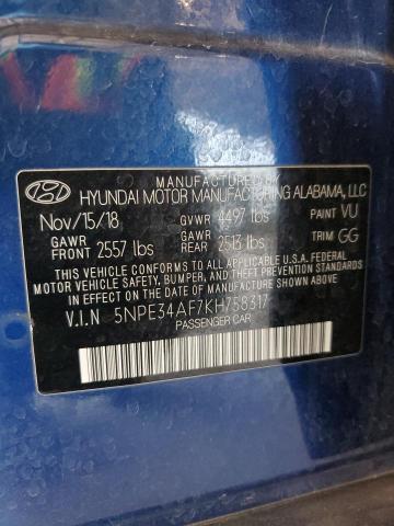 2019 HYUNDAI SONATA LIM - 5NPE34AF7KH758317