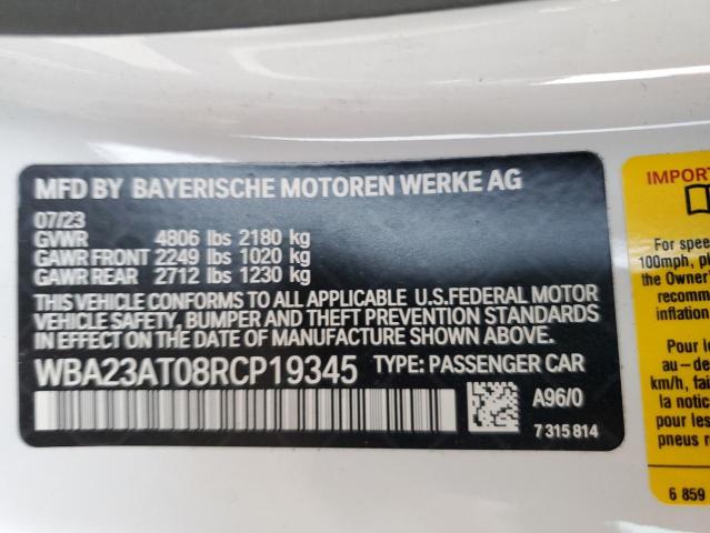 VIN WBA23AT08RCP19345 2024 BMW 4 Series, 430I no.12