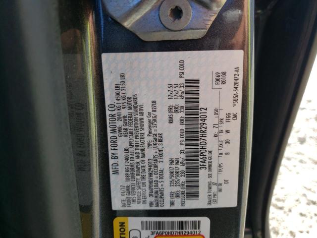 2017 FORD FUSION SE - 3FA6P0HD7HR294012