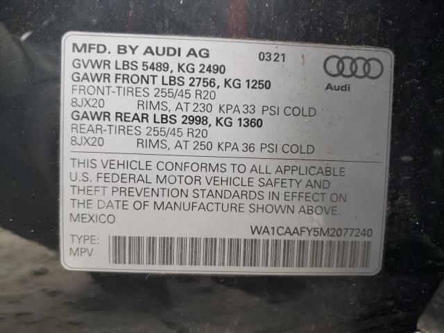 2021 AUDI Q5 PRESTIG WA1CAAFY5M2077240