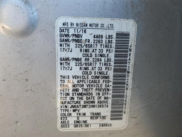 2017 NISSAN ROGUE S - JN8AT2MT2HW136574