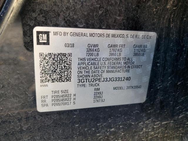2018 GMC SIERRA K15 - 3GTU2PEJ3JG331240