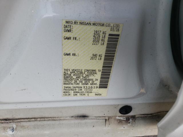 2016 NISSAN ALTIMA 2.5 - 1N4AL3AP6GN351619