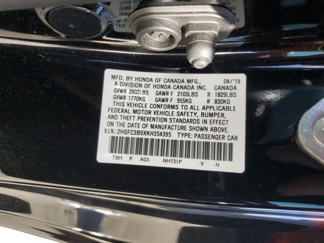 2HGFC3B9XKH354395 2019 HONDA CIVIC