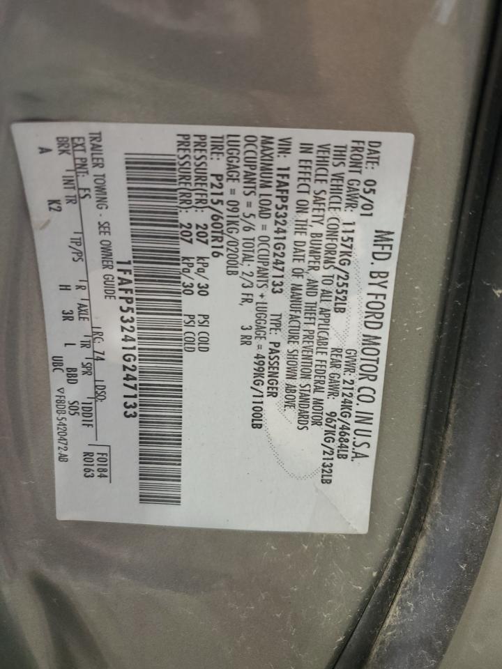 Lot #2962568719 2001 FORD TAURUS SE