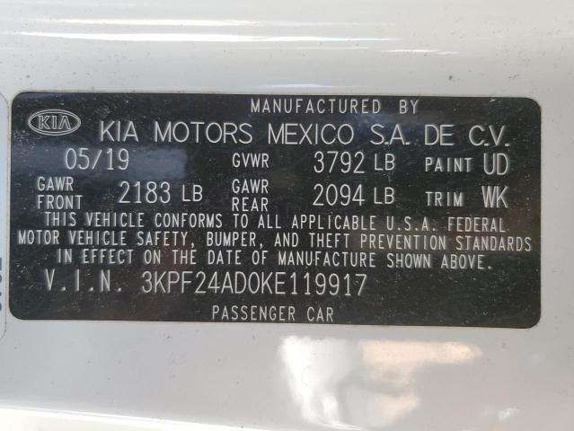 2019 KIA FORTE FE - 3KPF24AD0KE119917
