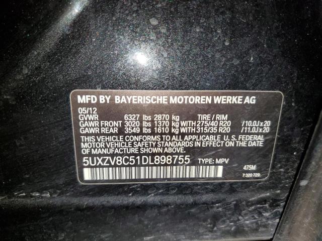 VIN 5UXZV8C51DL898755 2013 BMW X5, Xdrive50I no.12