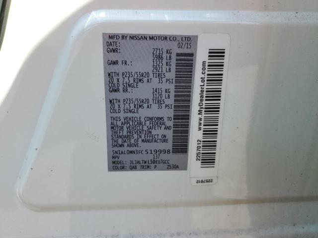 2015 INFINITI QX60 - 5N1AL0MN3FC519998