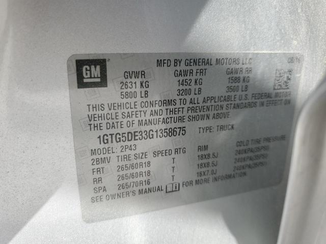 2016 GMC CANYON SLT 1GTG5DE33G1358675