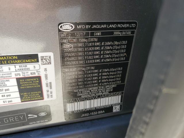 VIN SALWR2RVXJA698566 2018 Land Rover Range Rover, Hse no.14