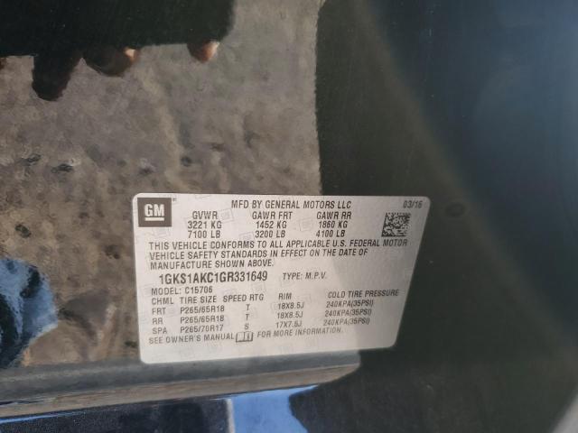 2016 GMC YUKON SLE 1GKS1AKC1GR331649