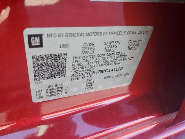 2021 CHEVROLET SILVERADO - 3GCUYEET6MG141120
