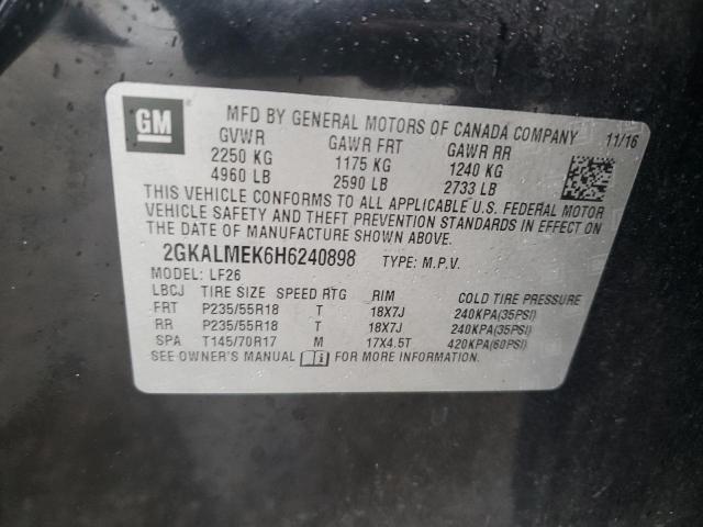 VIN 2GKALMEK6H6240898 2017 GMC Terrain, Sle no.14