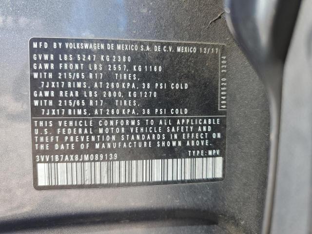 2018 VOLKSWAGEN TIGUAN S - 3VV1B7AX8JM089139